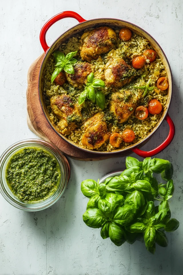 One-Pot Pesto Chicken and Rice